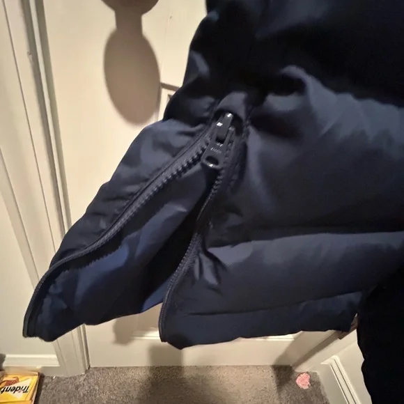 NWOT Lands End long winter down parka puffer coat navy blue XS 2-4 - Picture 7 of 14
